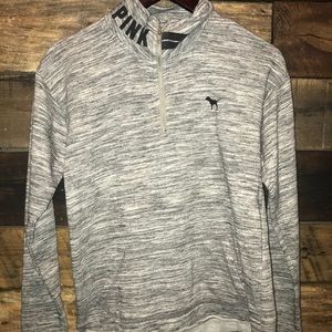 Gray, black, and white PINK quarter zip